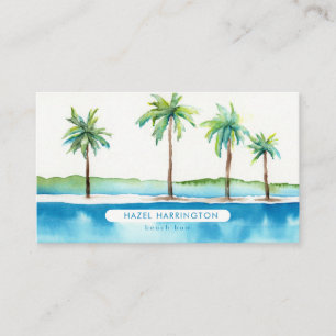 Benutzerdefinierter QR-Code Scannable Palm Trees T Visitenkarte