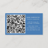 Benutzerdefinierter QR-Code Scanner Blue Watercolo Visitenkarte (Rückseite)