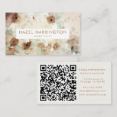 Benutzerdefinierter QR-Code Scannerfarben Floral B Visitenkarte (Vorne/Hinten)