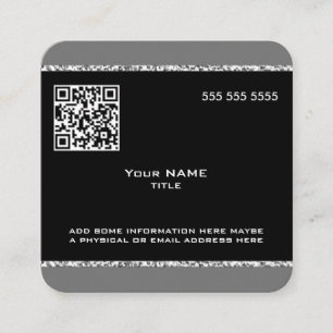 Benutzerdefinierter QR-Code schwarz und grau Quadratische Visitenkarte