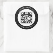 Benutzerdefinierter QR-Code Schwarz & Weiß Klassis Runder Aufkleber (Tasche)
