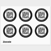 Benutzerdefinierter QR-Code Schwarz-Weiß Klassisch Runder Aufkleber (Blatt)