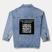 Benutzerdefinierter QR-Code Schwarz-weißer Scan-Bu Jeansjacke (Rückseite)
