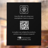 Benutzerdefinierter QR-Code | Schwarze moderne Ges Fensteraufkleber (Blatt 2)
