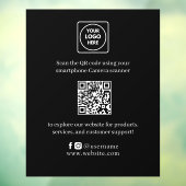 Benutzerdefinierter QR-Code | Schwarze moderne Ges Fensteraufkleber (Blatt 3)