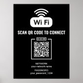 Benutzerdefinierter QR-Code Schwarzweiß-Internet-K Poster (Vorne)