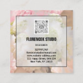 Benutzerdefinierter QR-CODE Silber-Pfirsichrahmen Quadratische Visitenkarte (Rückseite)