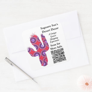 Benutzerdefinierter QR-Code Small Business Promo A Quadratischer Aufkleber