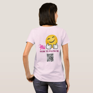Benutzerdefinierter QR-Code Social Media Follow Me T-Shirt