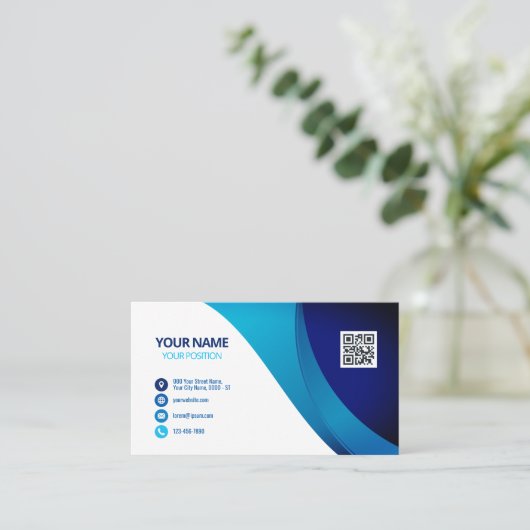 Benutzerdefinierter QR-Code Stilvoll Modernes Beru Visitenkarte (Stehend Vorderseite)