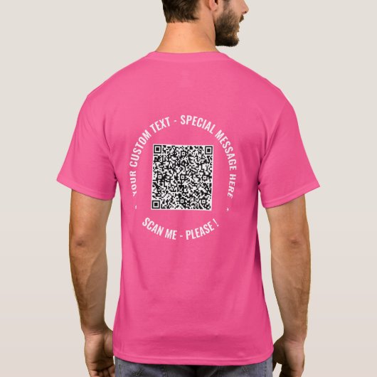 Benutzerdefinierter QR-Code T - Shirt Schriftart u (Rückseite)