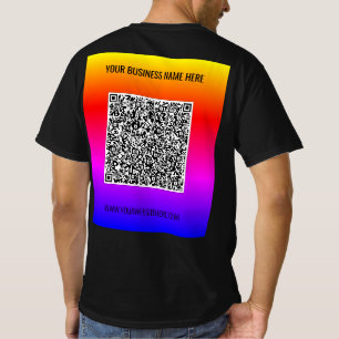 Benutzerdefinierter QR-Code Text Business Promotio T-Shirt
