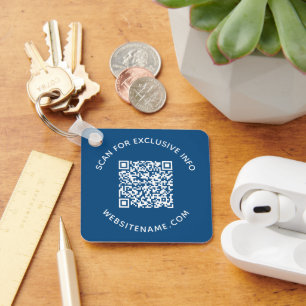 Benutzerdefinierter QR-Code-Text Corporate Swag Bl Schlüsselanhänger