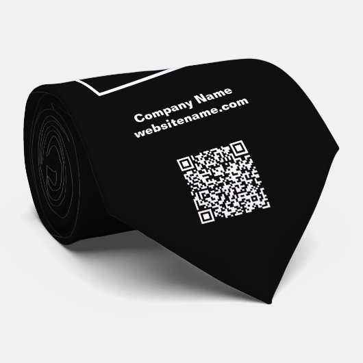 Benutzerdefinierter QR-Code-Text für Business-Logo Krawatte (Gerollt)
