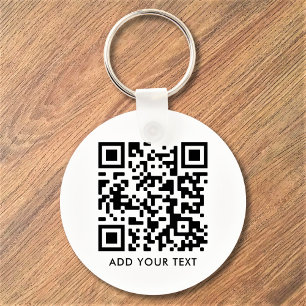Benutzerdefinierter QR-Code Text Modern Schwarz We Schlüsselanhänger