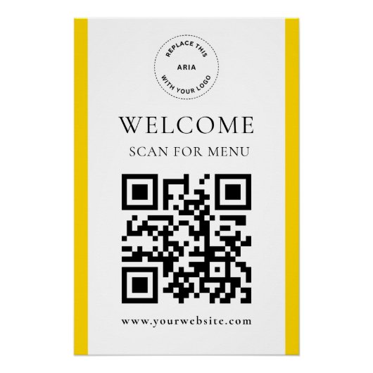Benutzerdefinierter QR-Code-Text Moderne Geschäfts Poster (Vorderseite)