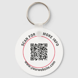 Benutzerdefinierter QR-Code Text Moderner White Bu Schlüsselanhänger