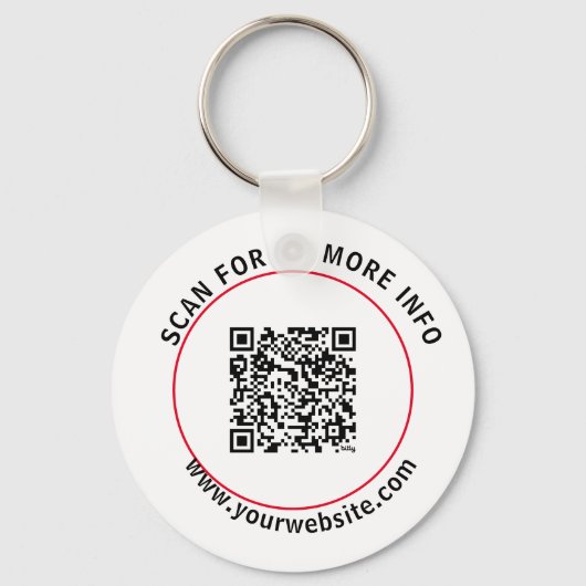 Benutzerdefinierter QR-Code Text Moderner White Bu Schlüsselanhänger (Vorderseite)