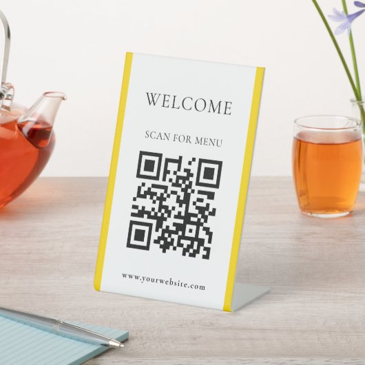 Benutzerdefinierter QR-Code Text Modernes Business Sockelschild (In SItu)