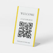 Benutzerdefinierter QR-Code Text Modernes Business Sockelschild (Vorderseite)