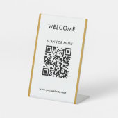 Benutzerdefinierter QR-Code Text Modernes Business Sockelschild (Vorderseite)