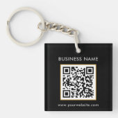 Benutzerdefinierter QR-Code Text Modernes Schwarz- Schlüsselanhänger (Vorderseite)