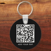 Benutzerdefinierter QR-Code Text Modernes Schwarz- Schlüsselanhänger (Vorderseite)