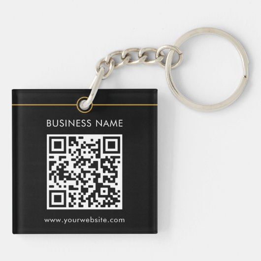 Benutzerdefinierter QR-Code Text Modernes Schwarz- Schlüsselanhänger (Rückseite)