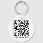 Benutzerdefinierter QR-Code Text Modernes Schwarz- Schlüsselanhänger (Vorderseite)