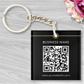 Benutzerdefinierter QR-Code Text Modernes Schwarz- Schlüsselanhänger