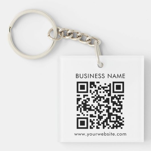 Benutzerdefinierter QR-Code Text Modernes Schwarz- Schlüsselanhänger (Vorderseite)
