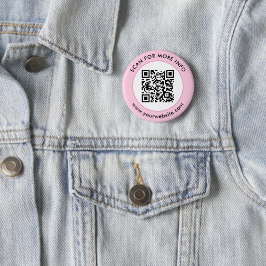 Benutzerdefinierter QR-Code Text rosa Schwarz Button (Beispiel)