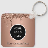 Benutzerdefinierter QR-Code Text Rosa Unternehmen Schlüsselanhänger (Rückseite)