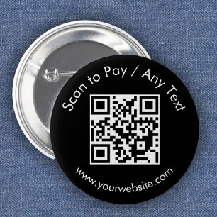Benutzerdefinierter QR-Code / Text schwarz Button