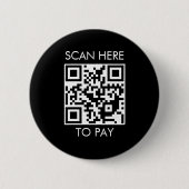 Benutzerdefinierter QR-Code / Text schwarz Button (Vorderseite)