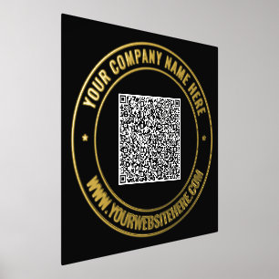 Benutzerdefinierter QR-Code Text Schwarz-Gold-Fohl Foliendrucke