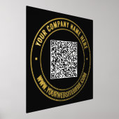 Benutzerdefinierter QR-Code Text Schwarz-Gold-Fohl Foliendrucke (Ablage )