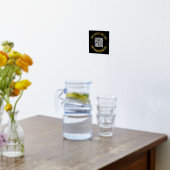 Benutzerdefinierter QR-Code Text Schwarz-Gold-Fohl Foliendrucke (Ablage(Küche))