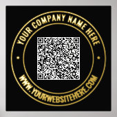 Benutzerdefinierter QR-Code Text Schwarz-Gold-Fohl Foliendrucke (Vorderseite)
