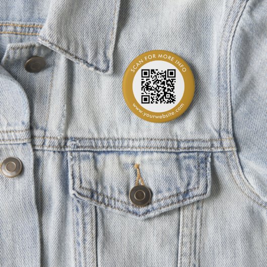 Benutzerdefinierter QR-Code Text Schwarz-weiß Gold Button (Beispiel)