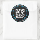 Benutzerdefinierter QR-Code-Text Schwarz Weiß Klas Runder Aufkleber (Tasche)