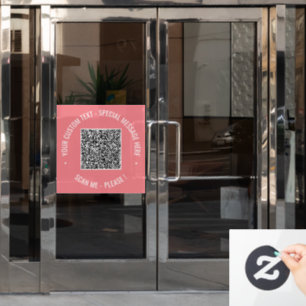 Benutzerdefinierter QR-Code Text und Farbe Fenster Fensteraufkleber