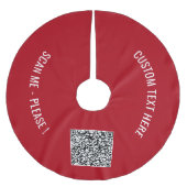 Benutzerdefinierter QR-Code Text und Farbe Weihnac Polyester Weihnachtsbaumdecke (Vorderseite)