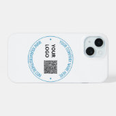 Benutzerdefinierter QR-Code-Text und Logo-iPhone-H iPhone 15 Hülle (Rückseite (Horizontal))