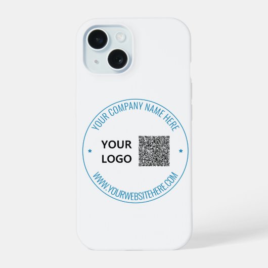 Benutzerdefinierter QR-Code-Text und Logo-iPhone-H iPhone 15 Hülle (Rückseite)