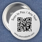 Benutzerdefinierter QR-Code / Text weiß Button