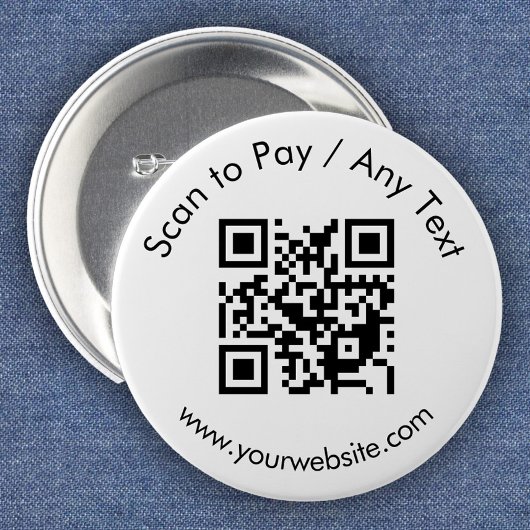 Benutzerdefinierter QR-Code / Text weiß Button