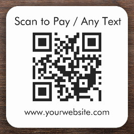 Benutzerdefinierter QR-Code / Text weiß Rechteckiger Pappuntersetzer