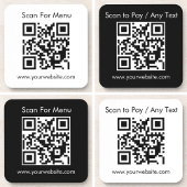 Benutzerdefinierter QR-Code / Text Weißer Quadrat- Getränkeuntersetzer