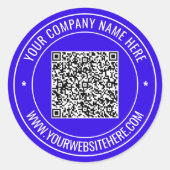 Benutzerdefinierter QR-Code-Textaufkleber Farben a Runder Aufkleber (Vorderseite)